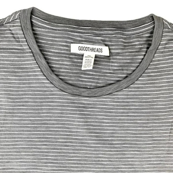 GoodthReads  Stripe Gray/White Short Sleeve Plus Size XXL Men's T-Shirt - Picture 5 of 8